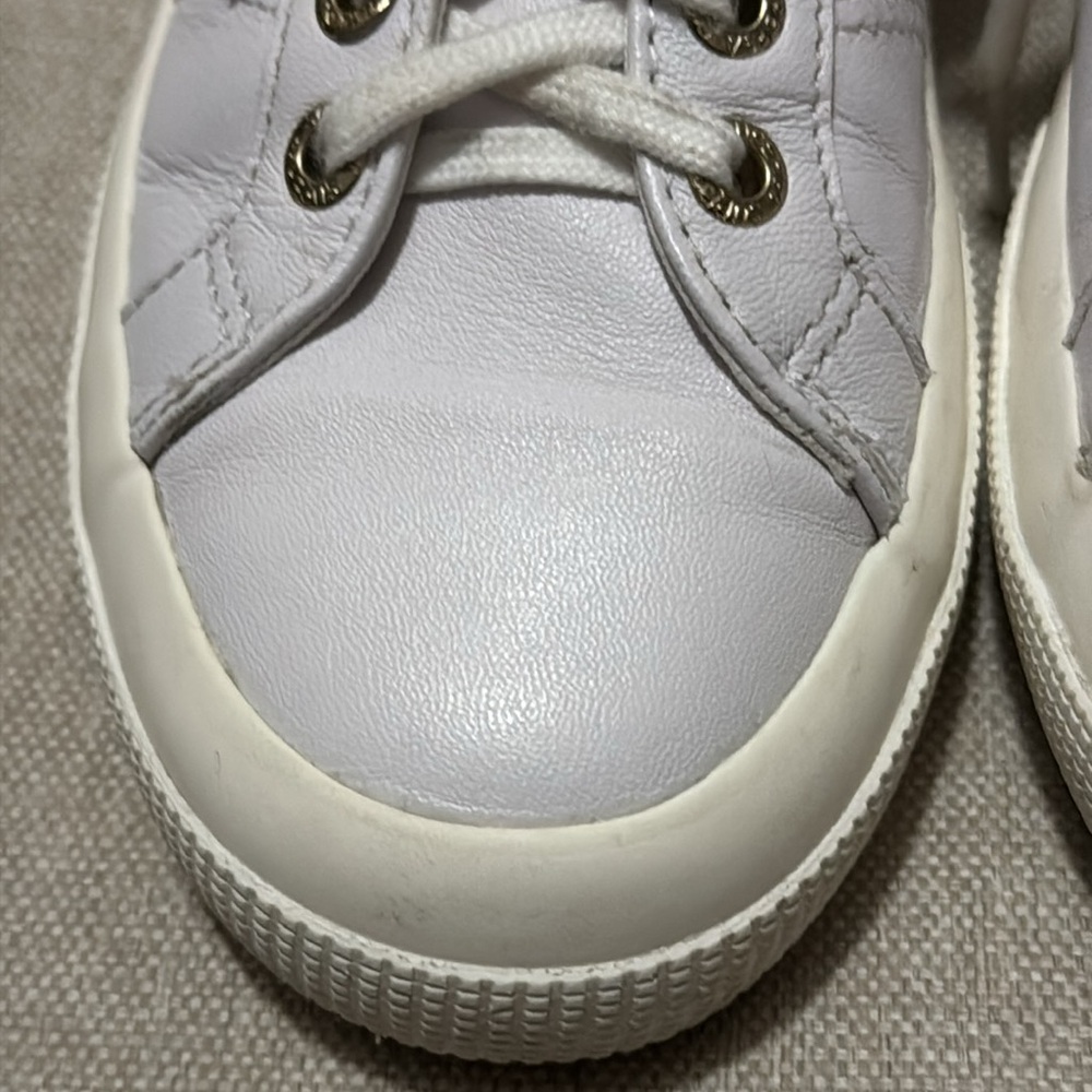 Superga All Leather 2750 Cantu Sneakers-Sz Euro Sz 35-Ice White-EUC - Picture 6 of 16